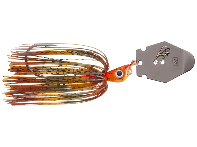 Built with two copper-plated bb’s that have been molded into the head of the bait, the 1st Gen Fishing Copperhead Bladed Jig is the loudest