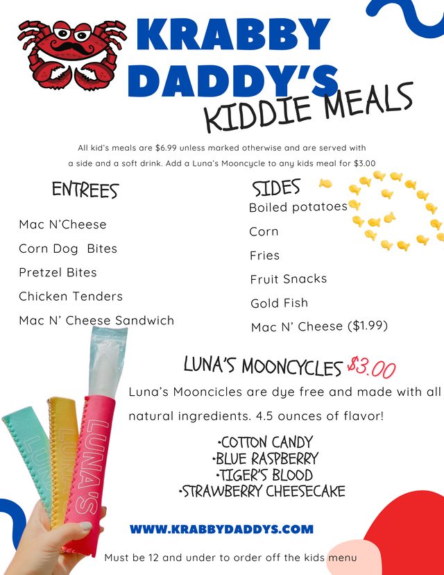 Check out our updated kid's menu!