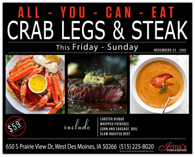 Irina's Steak & Seafood Crab Legs & Steak