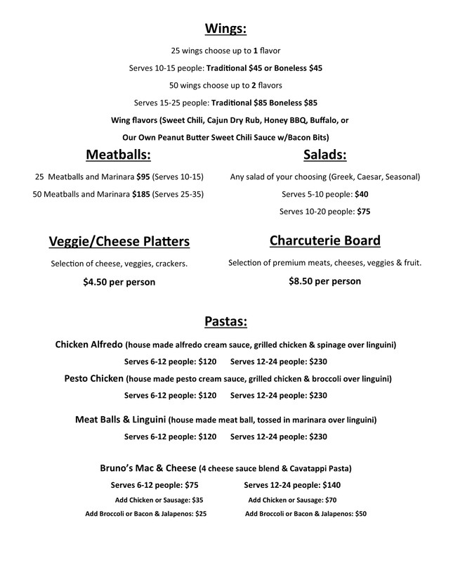 Catering Menu Page 2