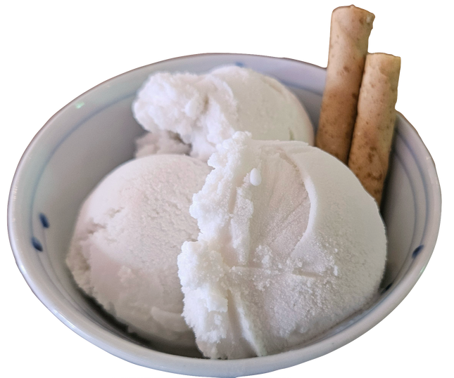 COCONUT SORBET $8.5 (6OZ OF SORBET) (V)(DF)(GF) 
3 SCOOPS PER ORDER WITH  COCONUT COOKIE