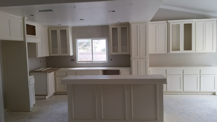 White kitchen in process of being built.