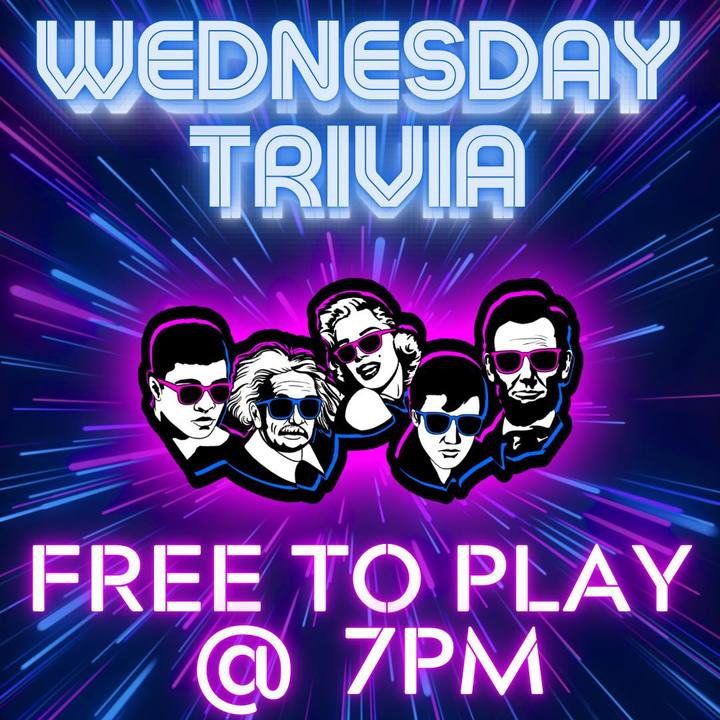 Wednesday night Team Trivia hosted by Big 5 Trivia! Free to play starting at 7:00pm every week!